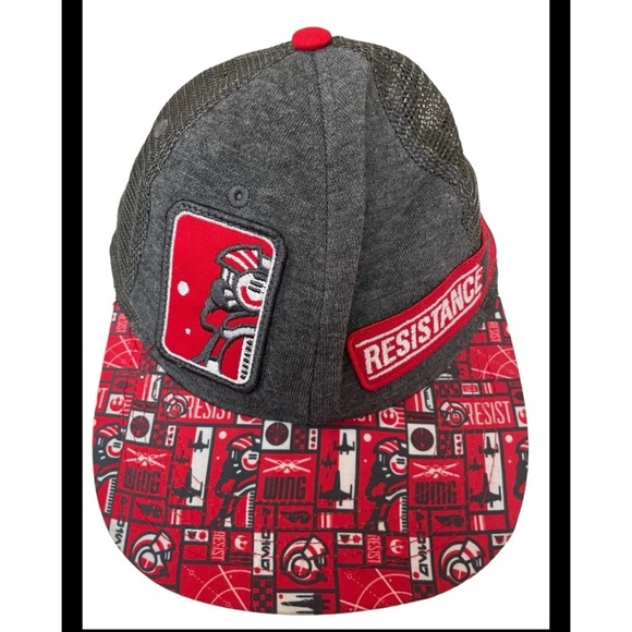 Disney Parks Star Wars Resistance Baseball Cap Hat Youth Size Snapback Red Gray - Picture 1 of 7